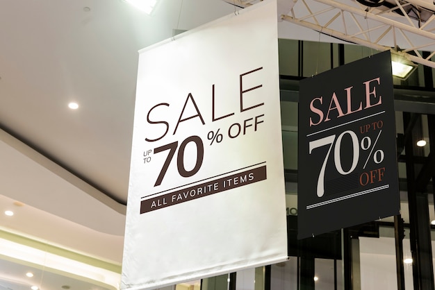 PSD hanged sale discount posters