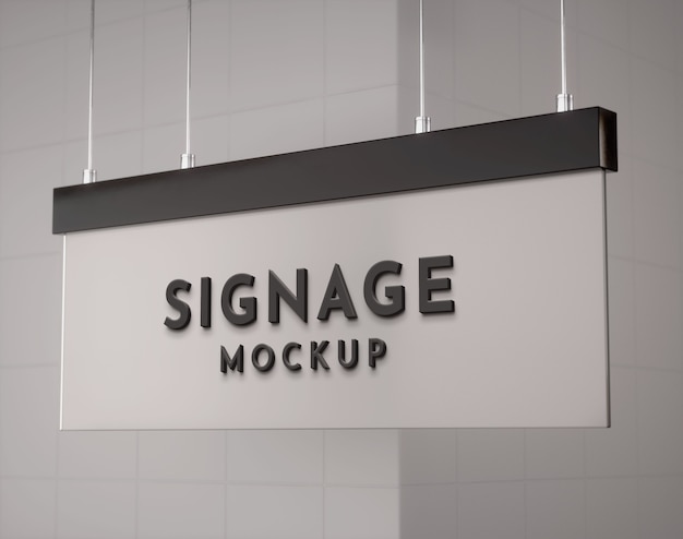 Hanged signage mockup design