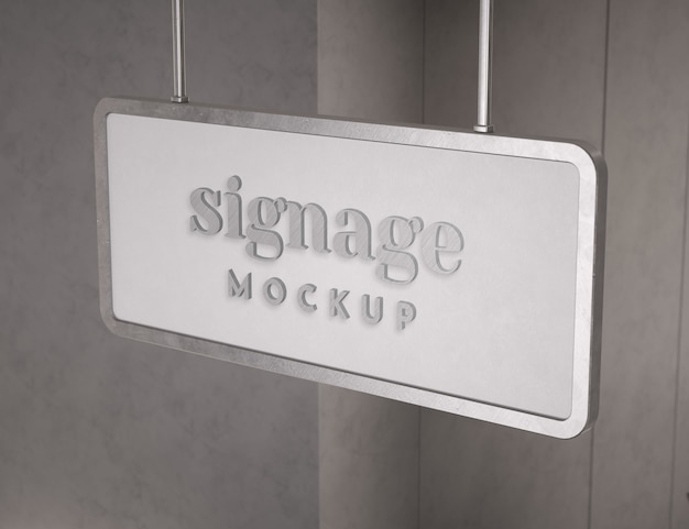 Hanged signage mockup design