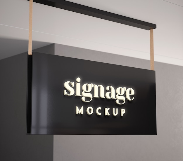 Hanged signage mockup design