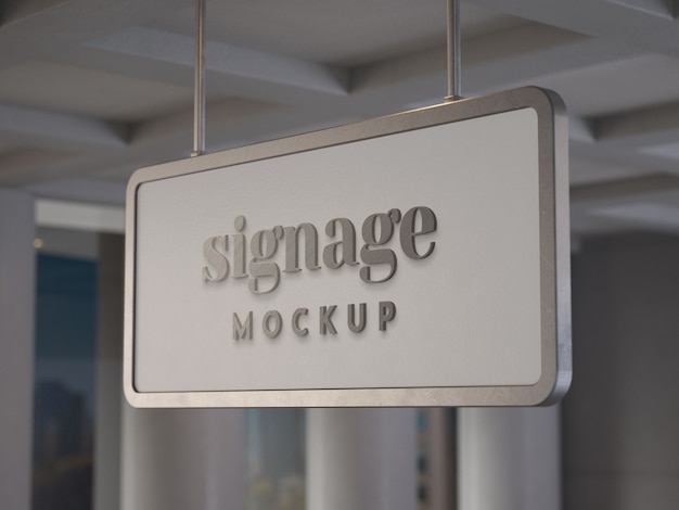 Hanged signage mockup design