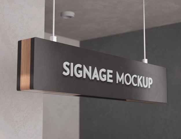 Hanged signage mockup design