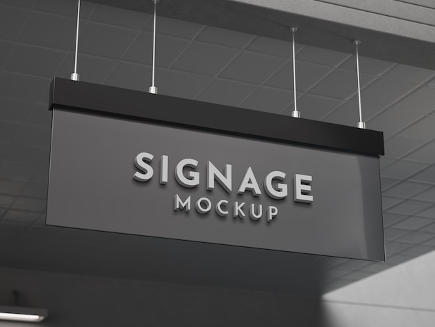 Hanged signage mockup design