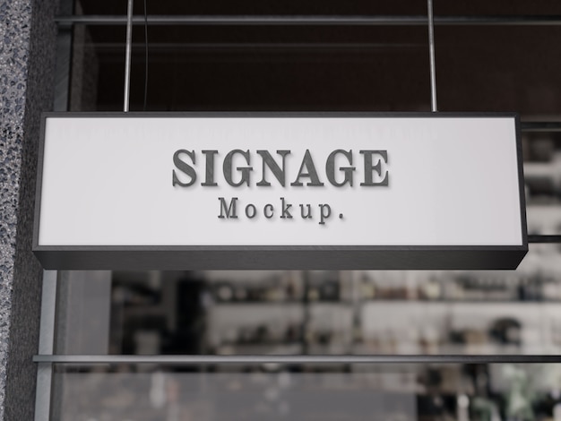 Hanged signage mockup design