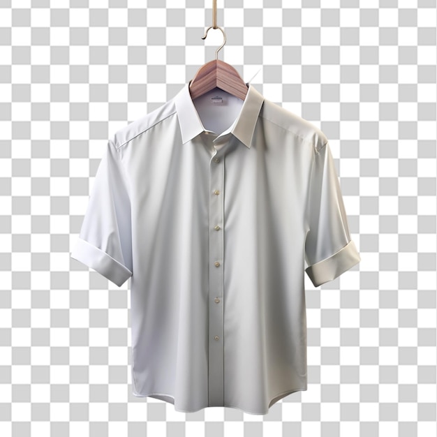 PSD hanger with shirt isolated on transparent background