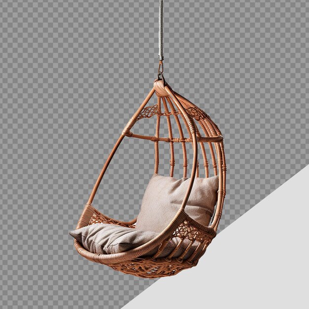 PSD hanging chair png isolated on transparent background