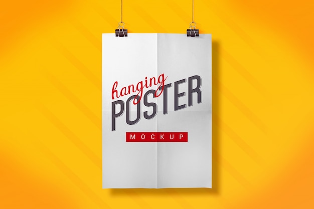 Hanging poster mock up