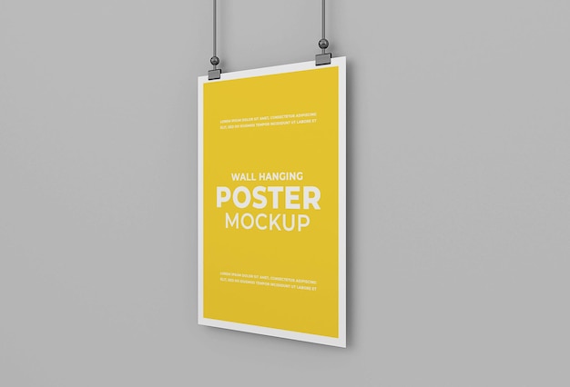 hanging poster mockup design