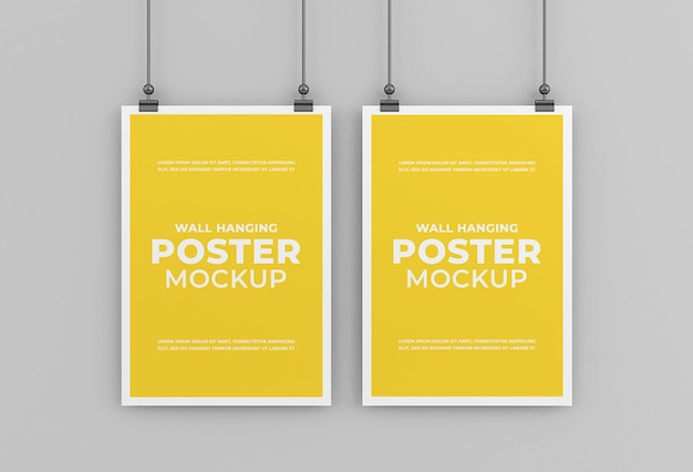 hanging poster mockup design