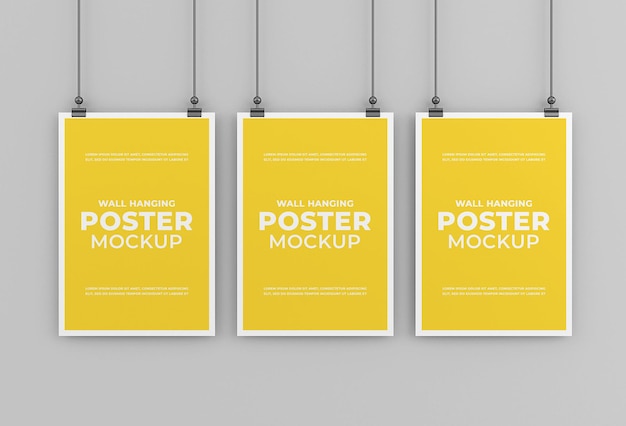 hanging poster mockup design