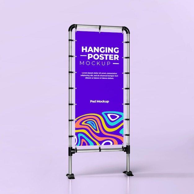 Hanging poster mockup