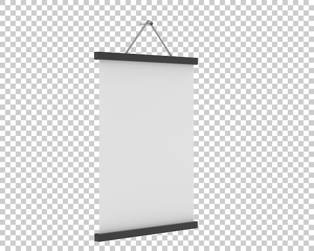 Hanging poster on transparent background 3d rendering illustration