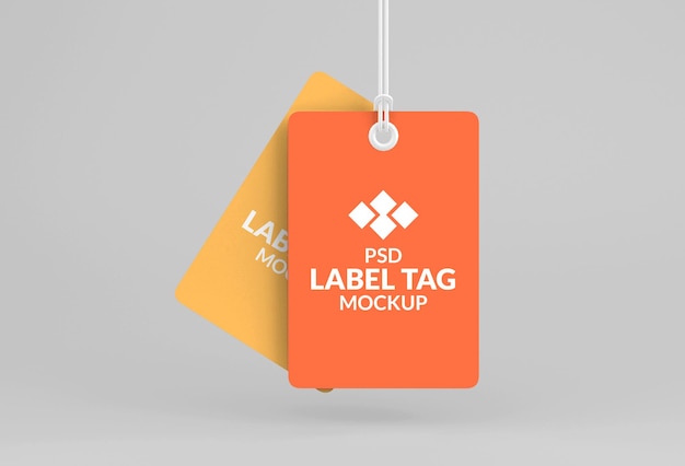 Hanging rectangle label or price tag mockup