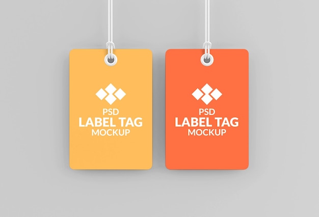 Hanging rectangle label or price tag mockup