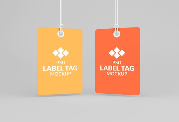 Hanging rectangle label or price tag mockup