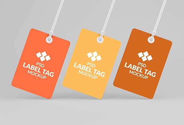 Hanging rectangle label or price tag mockup