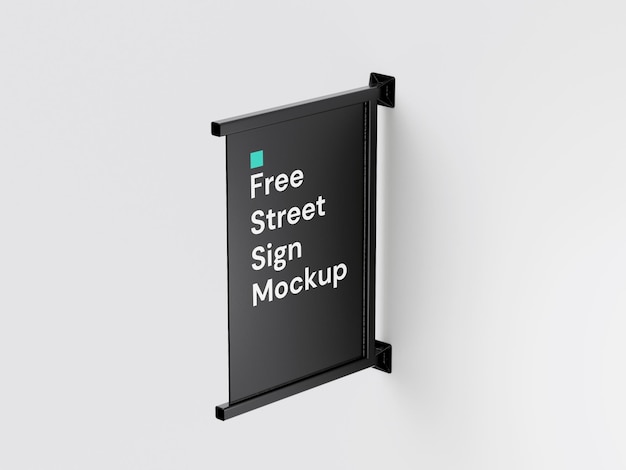 hanging sign vertical night mockup