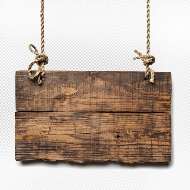 PSD hanging wooden display board isolated