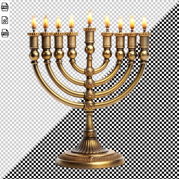 PSD hanukkah candles on transparent background