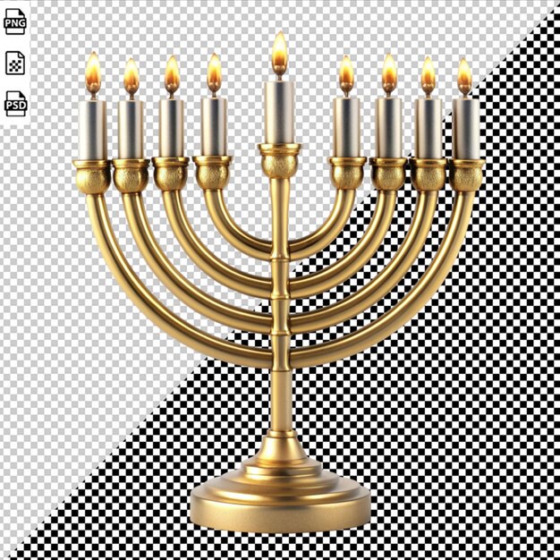 PSD hanukkah candles on transparent background