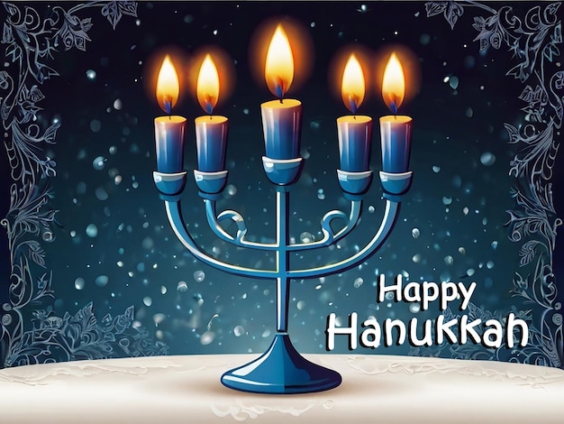 PSD hanukkah card or background template with editable file