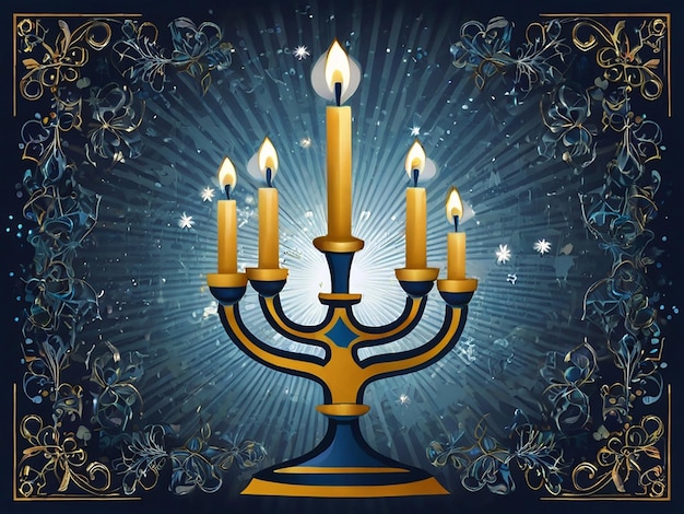 PSD hanukkah card or background template with editable file