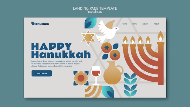 PSD hanukkah celebration  landing page template