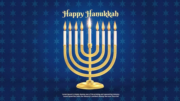 Hanukkah Happiness Menorah and Candlelit Greetings