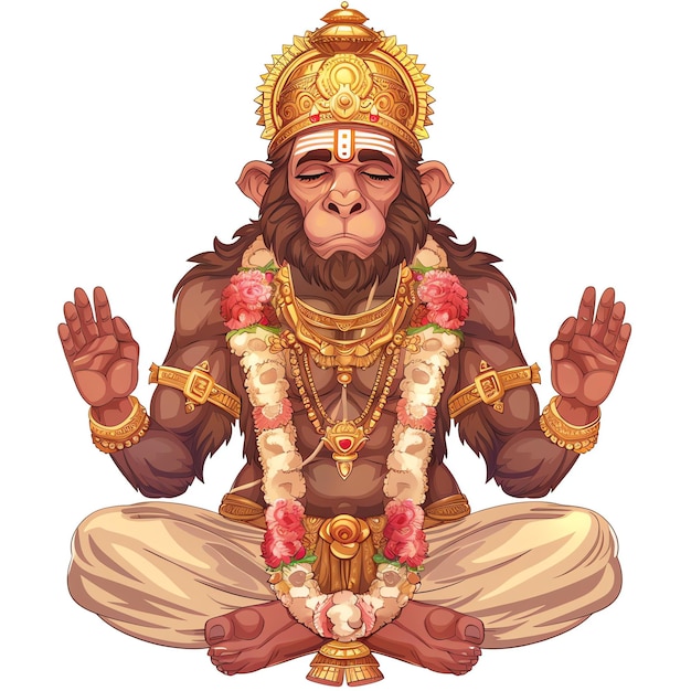 PSD hanuman chalisa indian illustration realistic