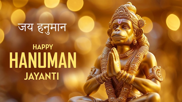 Hanuman jayanti banner background with lord hanuman