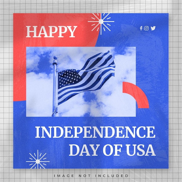 PSD happy 4th of july holiday usa independence day design social media posts template