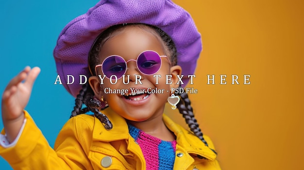 Happy African American child posing in studio