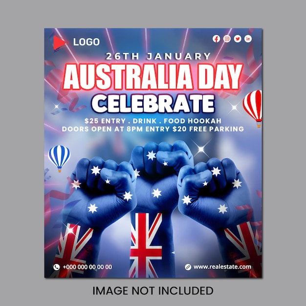 Happy australia day holiday of 26th january with australia background