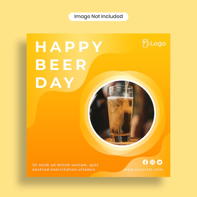 Happy beer day social media post template