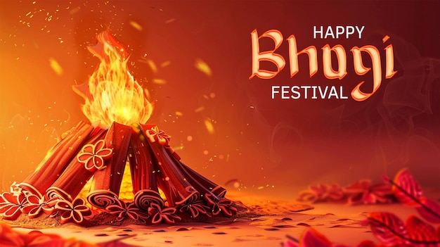 Happy bhogi holiday harvest festival of andhra pradesh telangana greeting background