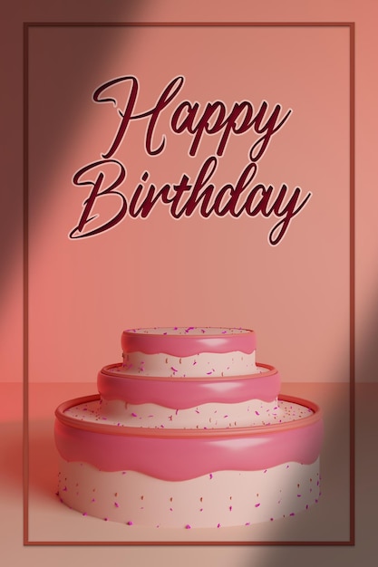 Happy Birthday Background design 3d render