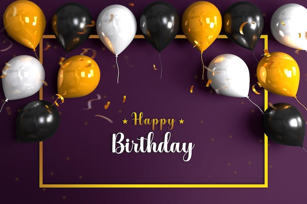 happy birthday celebration banner background with balloon