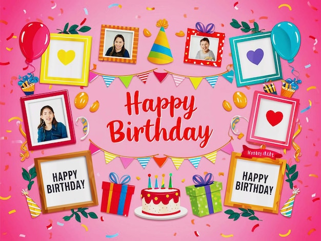 PSD happy birthday poster design