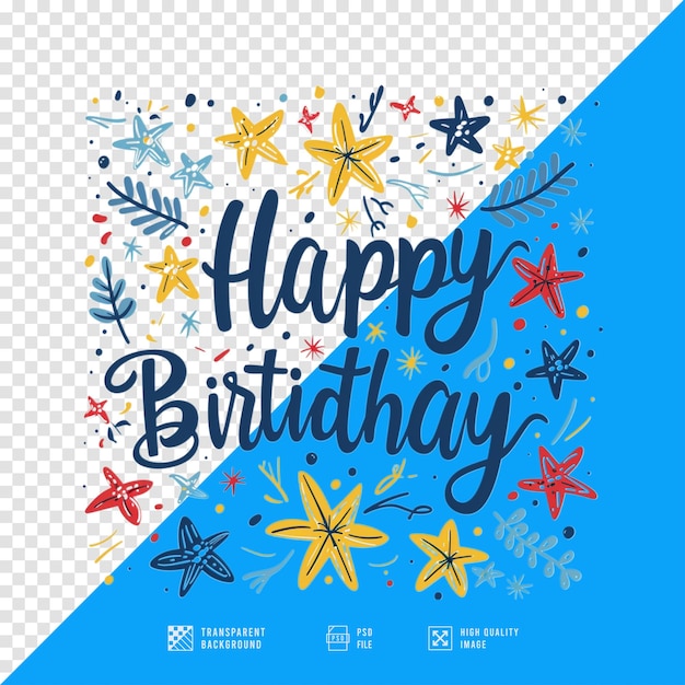 PSD happy birthday sticker images without background in hd quality