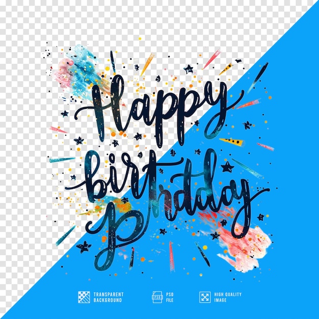 PSD happy birthday sticker images without background in hd quality