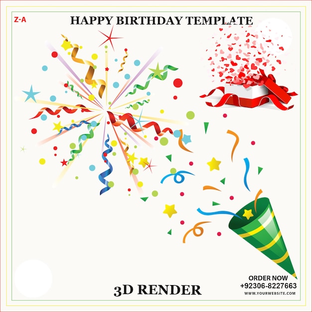 PSD happy birthday template