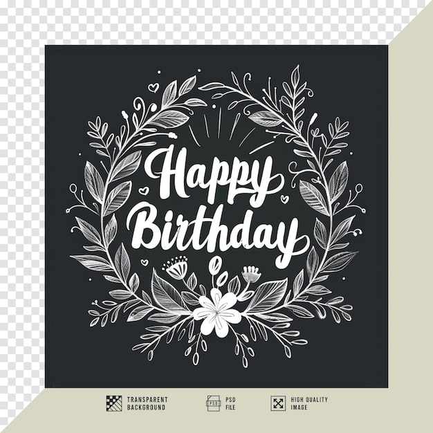 happy birthday text design image without background hd quality