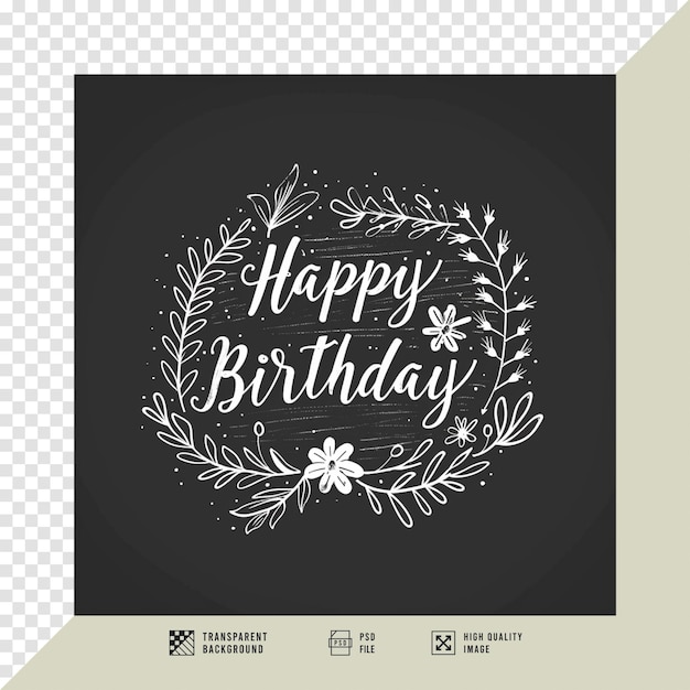 happy birthday text design image without background hd quality