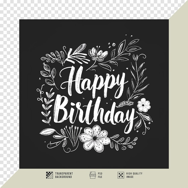 happy birthday text design image without background hd quality