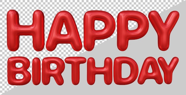 Happy birthday text design with 3d modern effect style