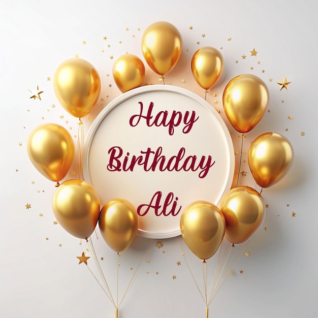 Happy birthday text on transparent background