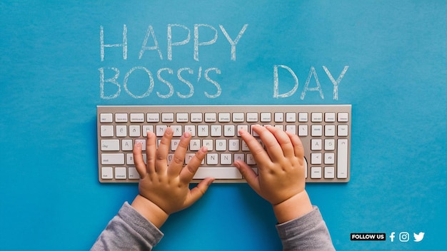 Happy bosss day social media banner and poster design