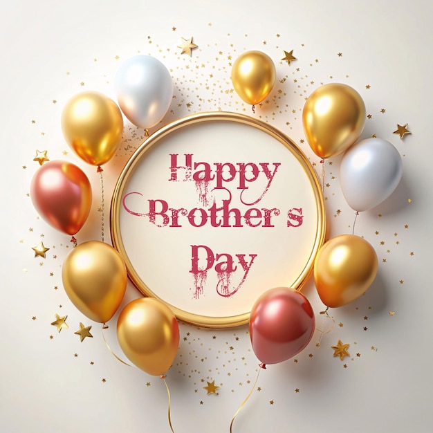 Happy Brothers day text on transparent background