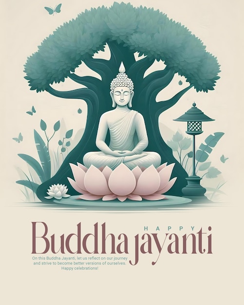 Happy Buddha Jayanti and happy Vesak day Social Media Instagram template