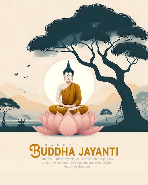 Happy Buddha Jayanti and happy Vesak day Social Media Instagram template